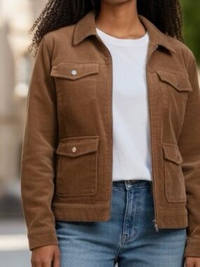 NWT Eden Society Corduroy Zip-Up Jacket - Brown - Size M - Stitch Fix